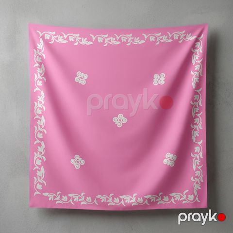 Kəlağayı Süsən S2144, ipək, çəhrayı, 75x75 sm — Bakı