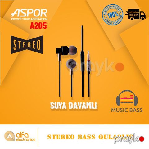 Qulaqlıq "Aspor A205 Stereo Bass" — Bakı