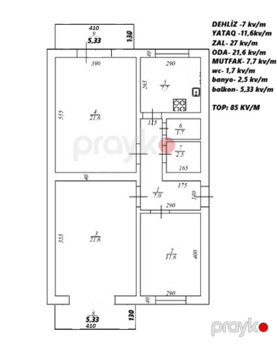 Satılır 3 otaqlı köhnə tikili 85 m² — Mənzil, Bakı (9)
