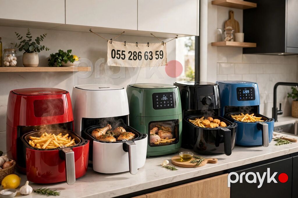 AIR Fryer - Rəngli - Anbarda Qutuda Rənglər: Qara, Ağ, Qırmızı — Frilyör, Bakı (2)