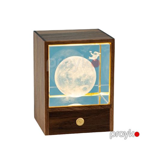 Dekorativ lampa Moon & Astronaut Crystal Night Light Ornament — Bakı