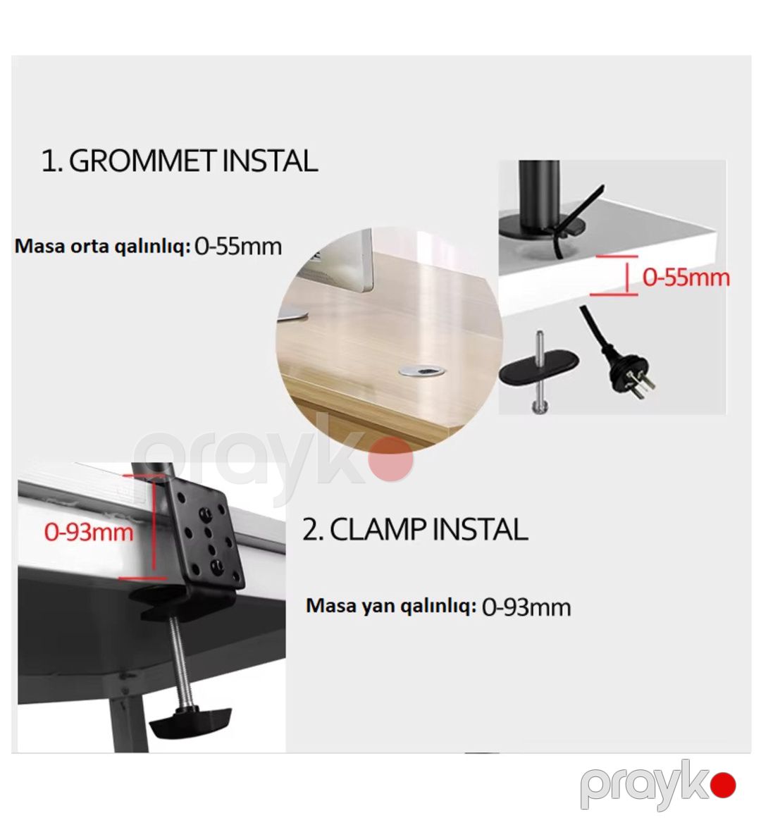 Kronşteyn "Dual 2x MS-02 Mechanical Monitor Arm" — TV və Video, Bakı (6)