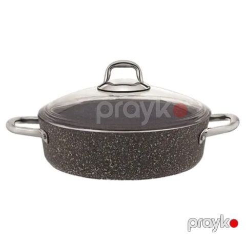 Böyük tava Burner Elis Granitech, boz, 26x7.5 sm — Bakı