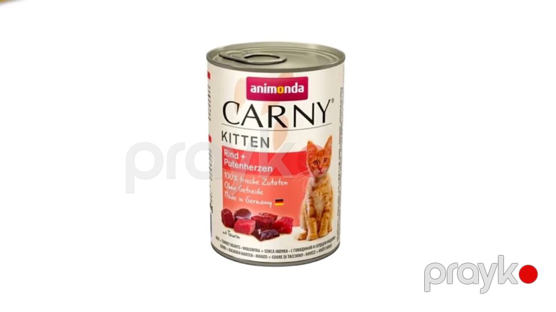 Konserv Animonda Carny Kitten pişik balaları üçün, mal əti və hind quşu ürəyi ilə, 400 q — Mallar, Bakı