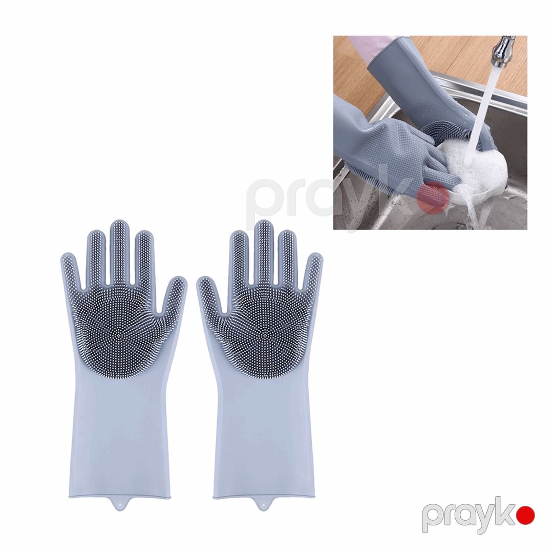 Məişət əlcəyi B087CF25HV, 1cüt, silikon, boz — Mallar, Bakı (2)