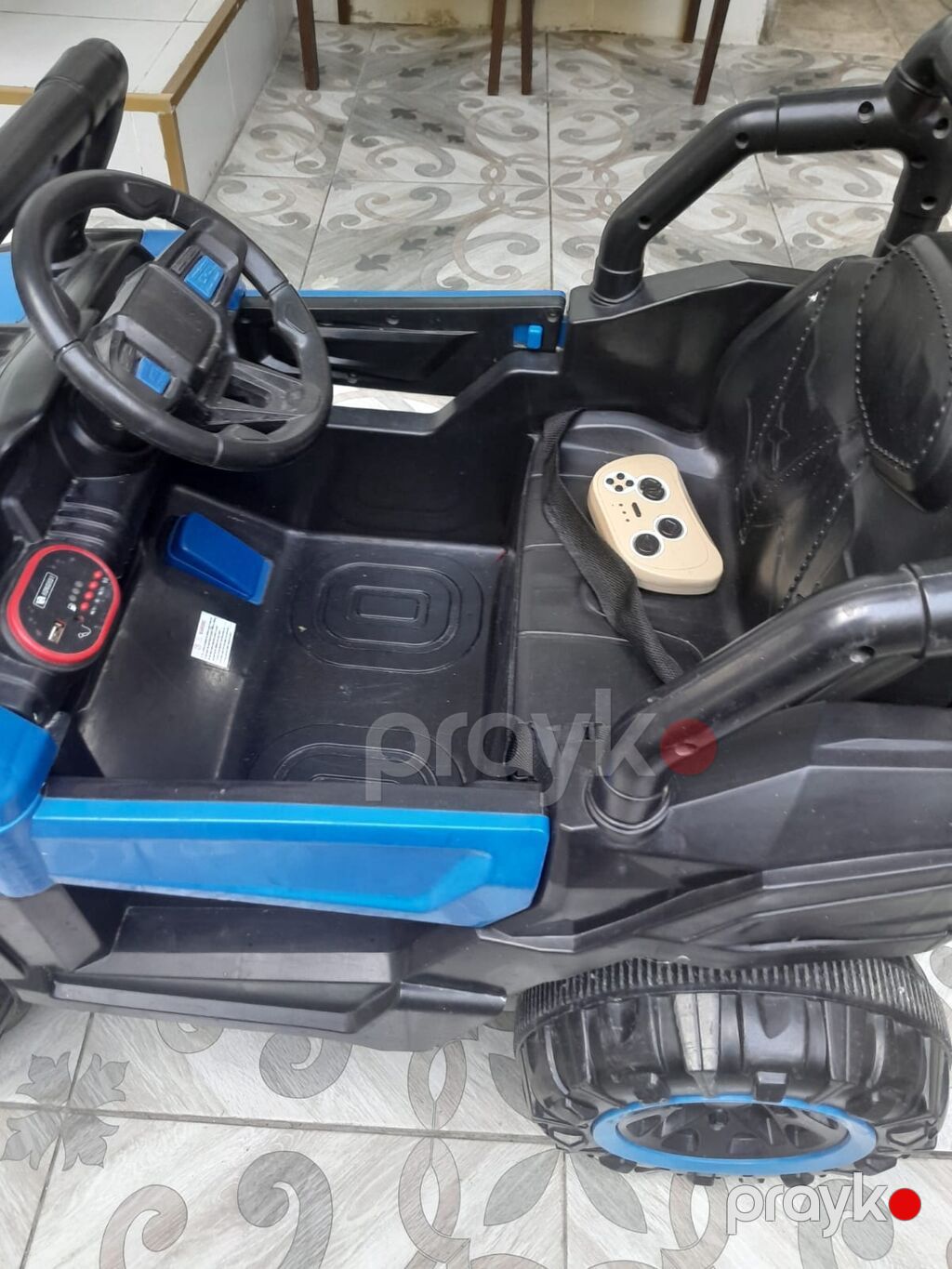 Uşaq üçün elektrikli maşın – off-road üslubunda, mavi-qara rəngdə — Uşaq avtomobilləri, Mingəçevir (3)