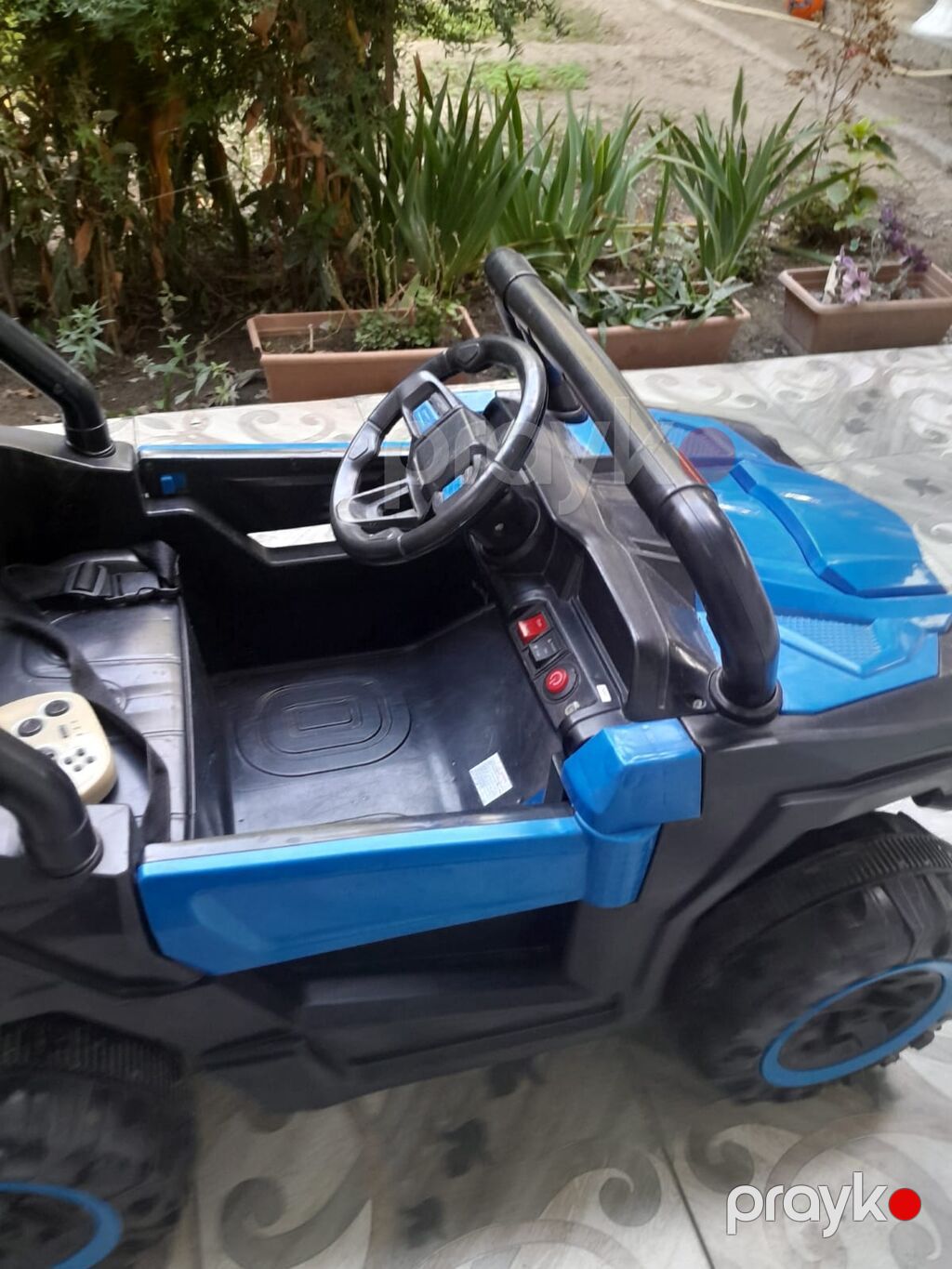Uşaq üçün elektrikli maşın – off-road üslubunda, mavi-qara rəngdə — Uşaq avtomobilləri, Mingəçevir (2)