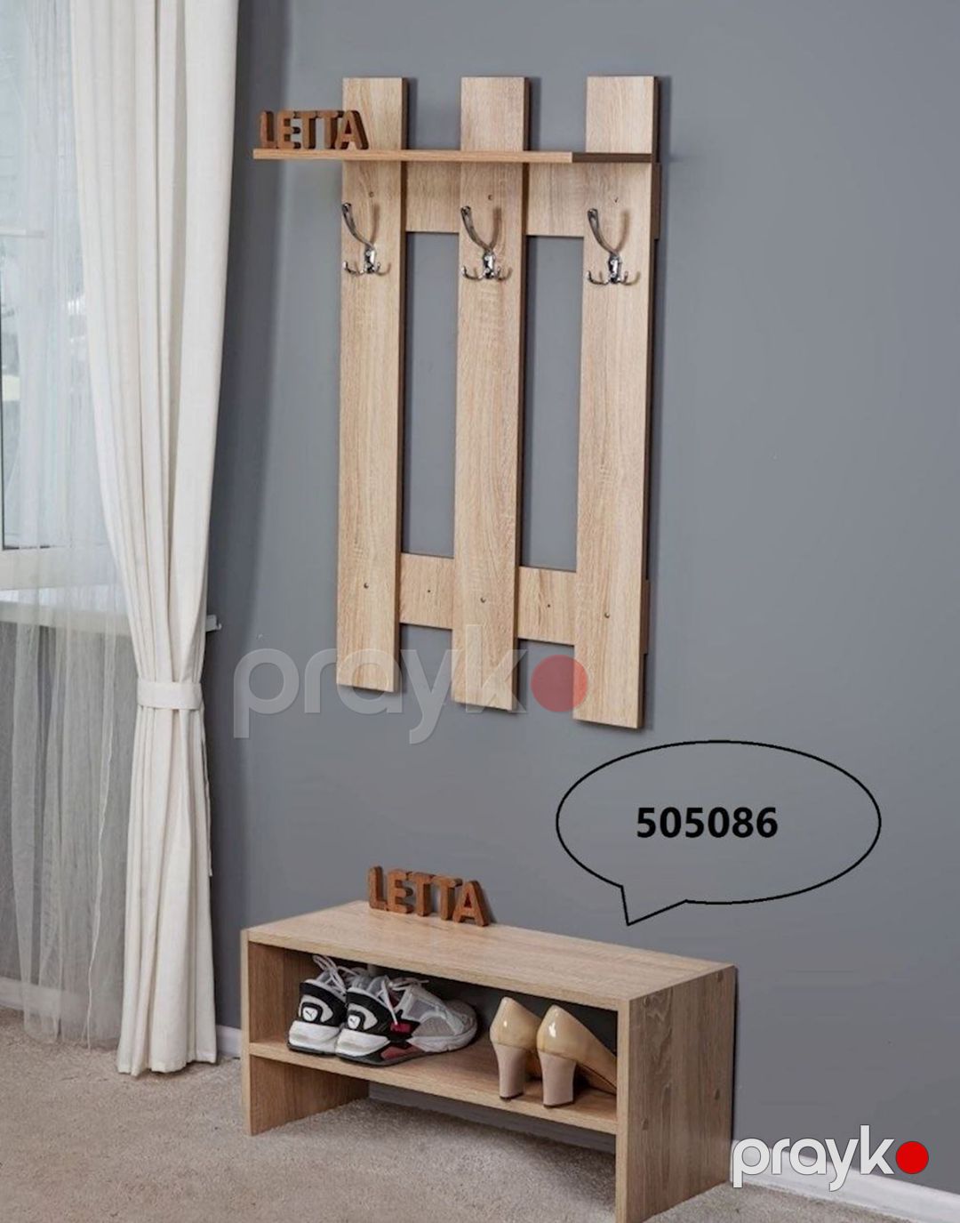 Divaryanı asılqan Letta Long Somona, 105x12х60 sm, Ldsp, bej — Mallar, Bakı (3)