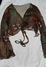 Şəffaf şifon qadın bluzu – bağlamalı model - Stil: Ön bağlamalı, qısa — Nərmin