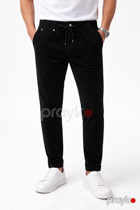Kişilər üçün şalvar 05002, velvet, qara, ölçü 33 — Bakı