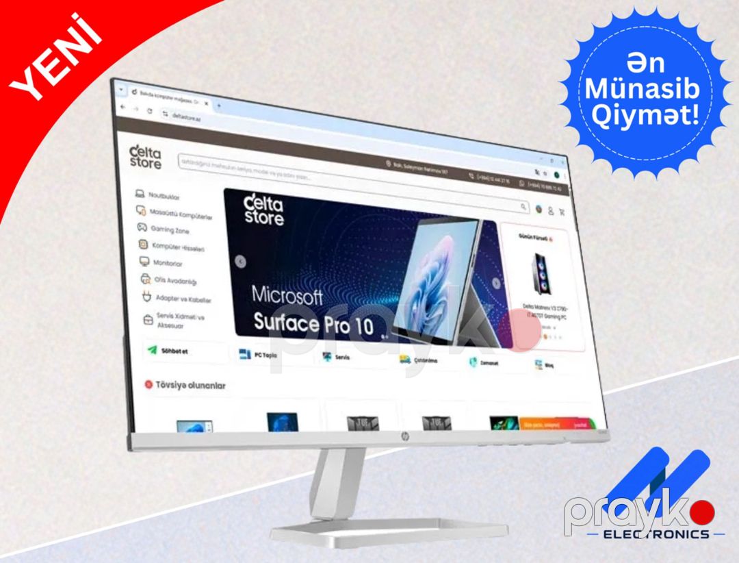 Monitor HP Series 5 24 inch FHD - 524sf (Black) — Kompüterlər və noutbuklar, Bakı (2)