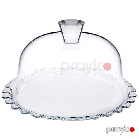 Tort qabı Pasabahce Patisserie 26.4x15.8 sm, şəffaf, şüşə, qapaq ilə — Bakı