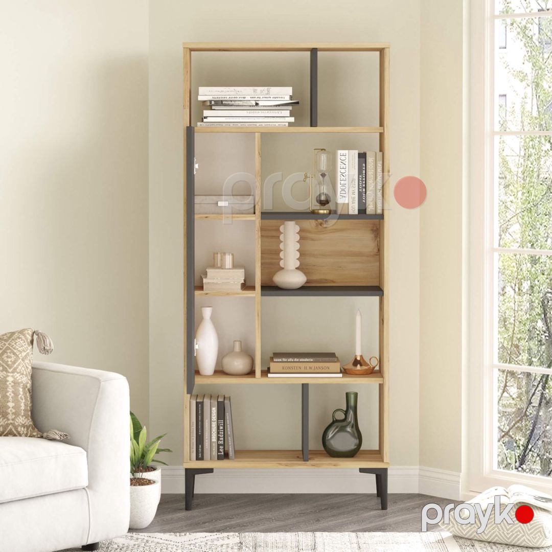Stellaj Ev Plus ev_13111200, Ldsp, antrasit/bej, 1630x720x300 mm — Mallar, Bakı (2)