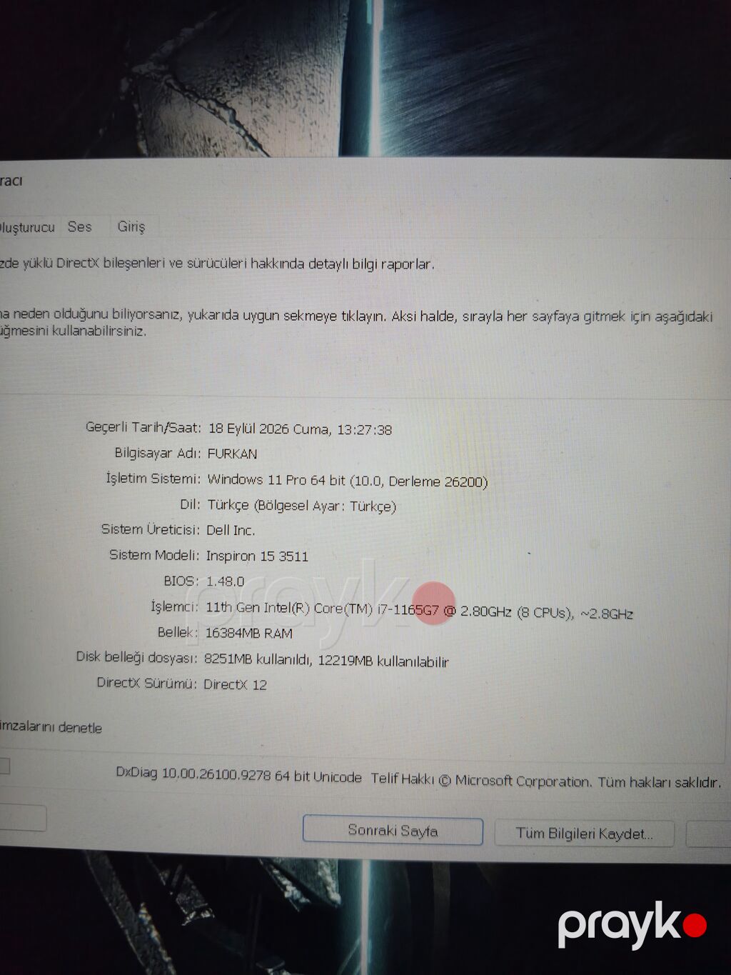 İşlənmiş Dell Inspiron, 15.6 Intel Core i7, 1 TB, Ünvandan götürmə — Dell, Bakı (7)
