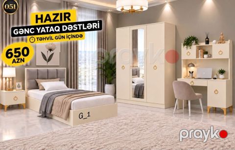 Hazır Gənc Yataq Dəsti – G_1 modeli Komplektin tərkibi: - Taxta — Bakı