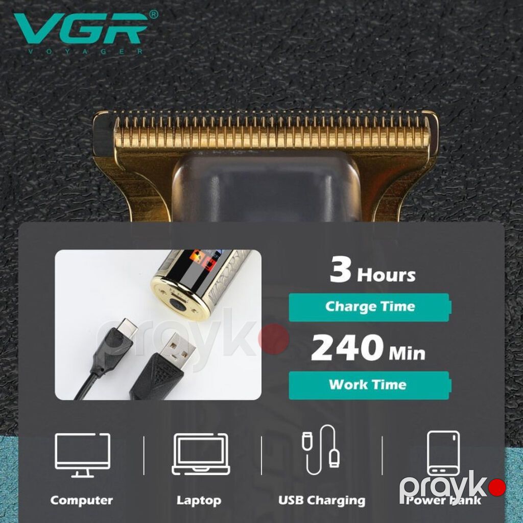 Taraş aparatl VGR 073 - 6500 RPM /1500MAH - 180 dəqiqə — Saç kəsmə maşınları, Bakı (7)