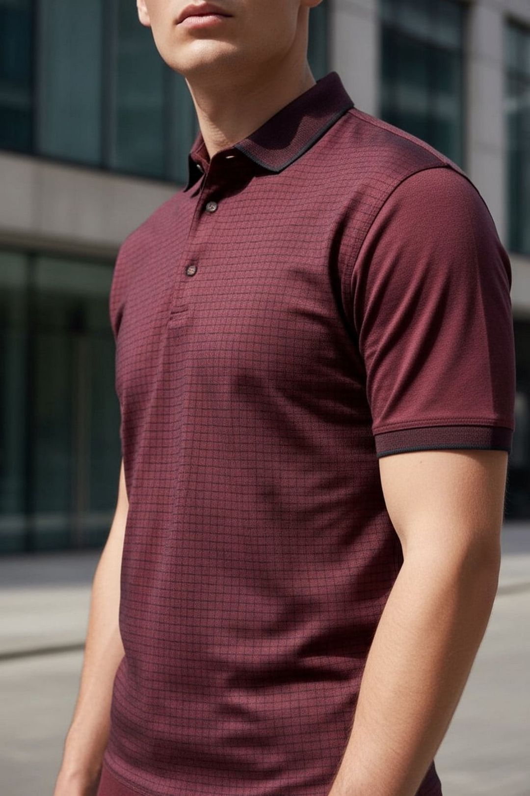 Kişilər üçün polo Konko TCS_3043, tünd qırmızı, pambıq, ölçü M — Mallar, Bakı (3)