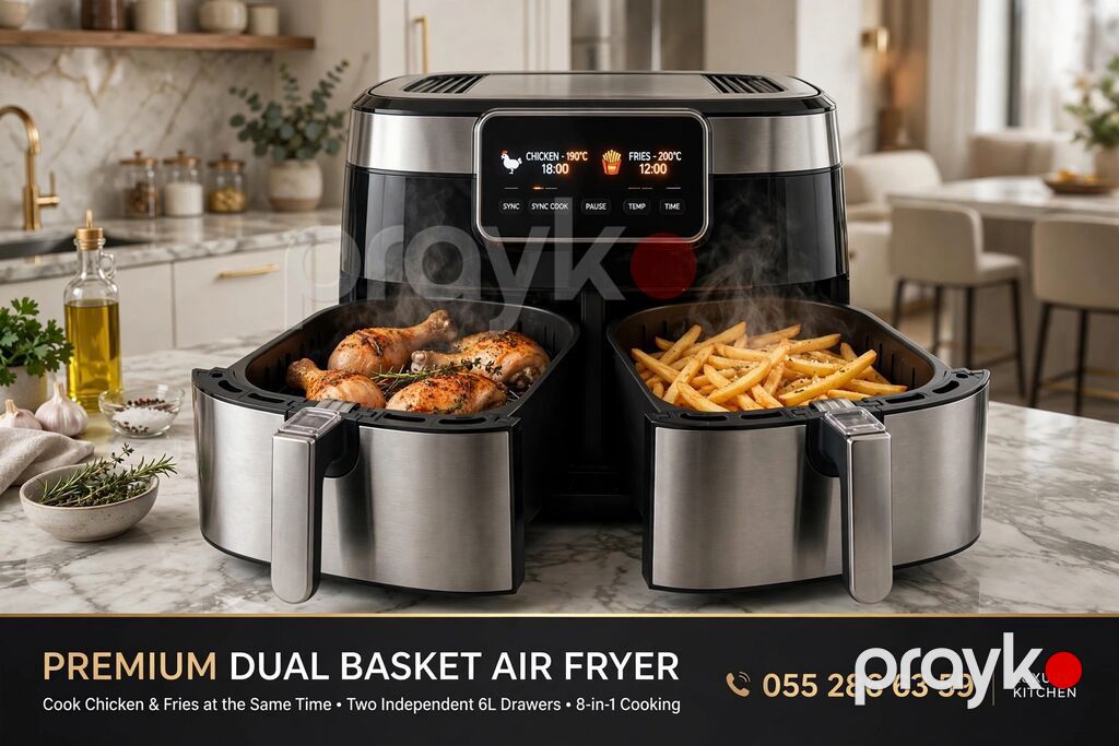 AIR Fryer - Rəngli - Anbarda Qutuda Rənglər: Qara, Ağ, Qırmızı — Frilyör, Bakı (4)