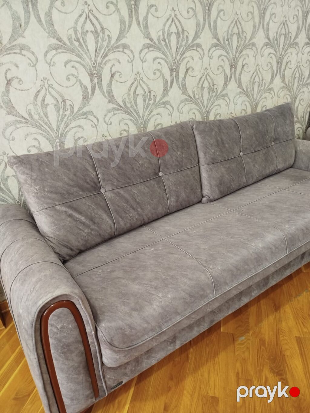 Qonaq otağı üçün rahat 3-yerlik divan - Rəng: boz (daş effekti ilə) — Divanlər, Bakı (3)