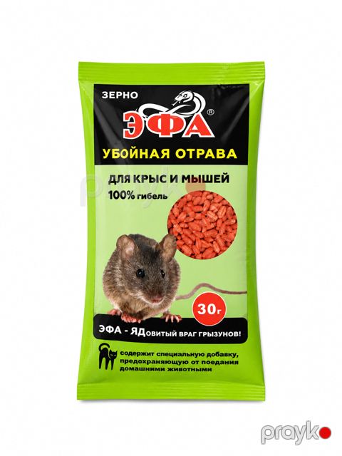 Gəmiricilərə qarşı tələ ЭФА Убойная отрава, 0.3 kq — Bakı