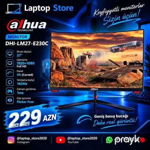 Dahua DHI-LM27-E230C – 27" Curved Monitor Yeni və keyfiyyətli — Bakı
