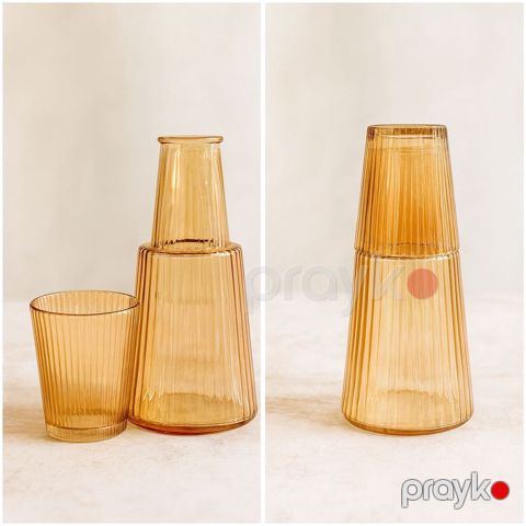 Qrafin və stəkan dəsti 2754910, şüşə, qızılı, 1000 ml, 2 əşya — Bakı