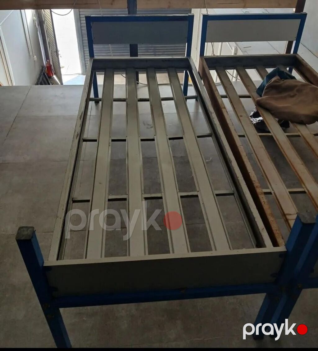 Metall çarpayı – tək nəfərlik - Konstruksiya: tamamilə metaldan — Yataqlar, Bakı (2)