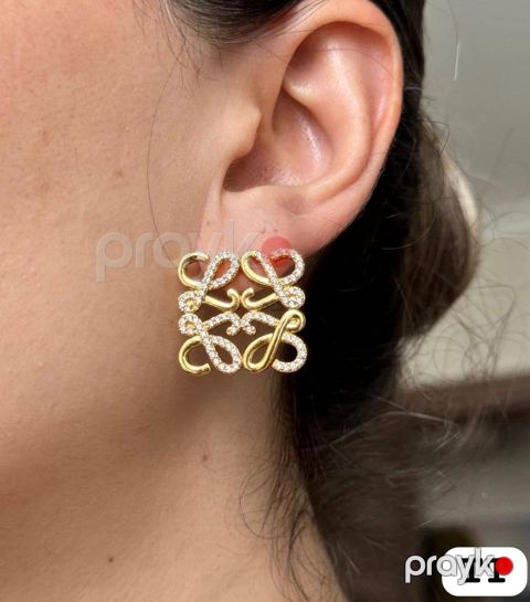 Серьги Loewe CrystalCharm 03, сталь, золотистый — Bakı