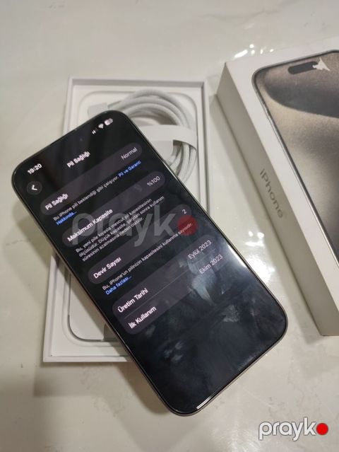 IPhone 15 Pro, 256 GB, Natural Titanium, Zəmanət, Barmaq izi, Simsiz şarj — Saray