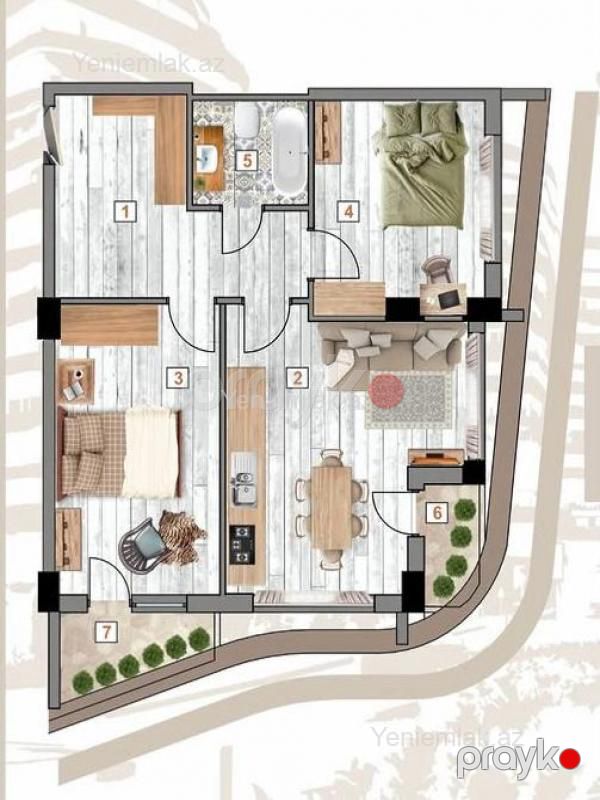 Satılır 2 otaqlı Bina evi menzil (Yeni tikili), 69.8 m², Sabunçu rayonu — Mənzil, Bakı (2)