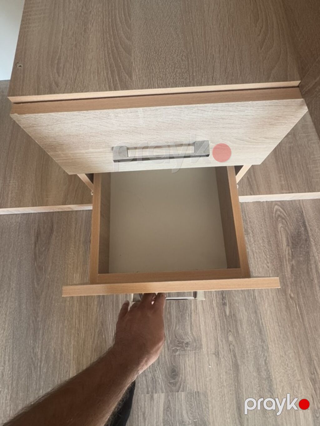Üç qapılı, güzgülü paltar şkafı - Material: açıq palıd rəngli — Şkaflar, Bakı (6)