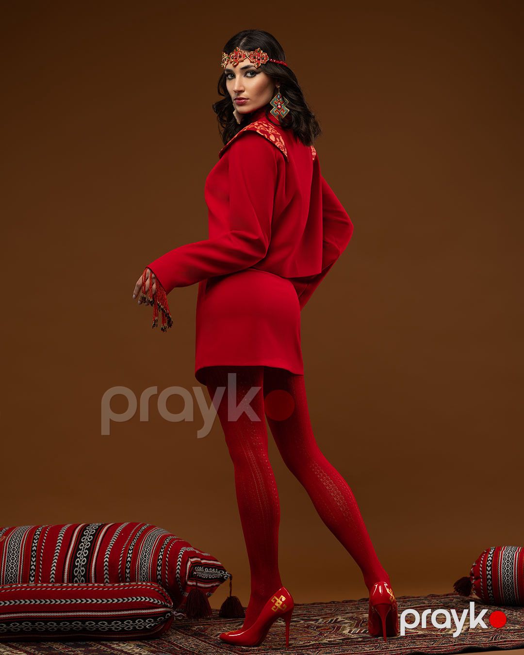 Ətək kostyumu qadınlar üçün 1787015, qırmızı, parça, ölçü S/M — Mallar, Bakı (2)