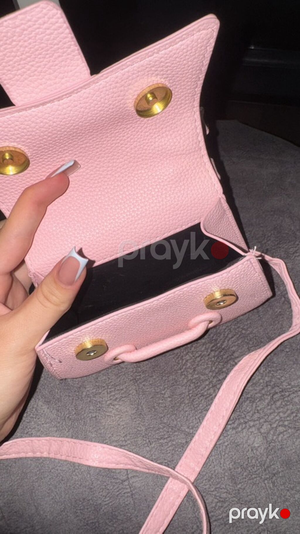 Şık mini çiyin/çapraz çanta – açıq çəhrayı - Material: teksturalı — Çantalar, çamadanlar, cüzdanlar, Bakı (2)