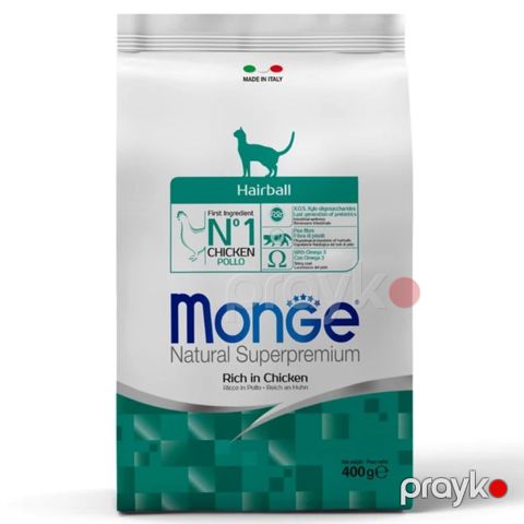 Quru yem pişiklər üçün Monge Natural Superpremium Hairball, 400 q — Bakı