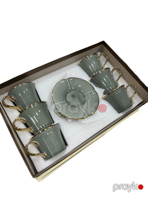 Çay dəsti, keramika, yaşıl, 200 ml, 12 parça — Bakı