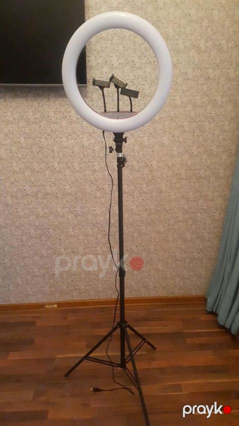 LED ring işıq komplekti – tripodlu - Diametr: təqribən 18" (böyük — Bakı