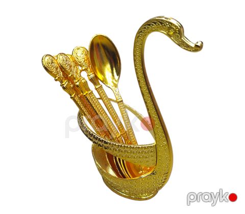 Qaşıq dəsti HomeStore 44AA, 6 nəfərlik, 12 sm, metal, qızılı — Bakı