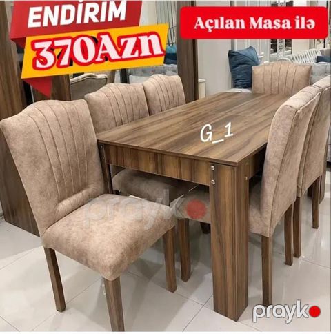 Endirimli Yemək Dəsti – 370 AZN - Açılan masa: taxta teksturalı — Bakı