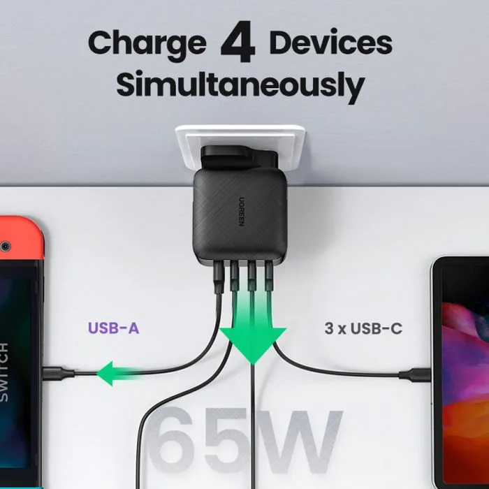 Adapter başlığı Ugreen Nexode 45W Charger EU (Space Gray) — Mallar, Bakı (4)