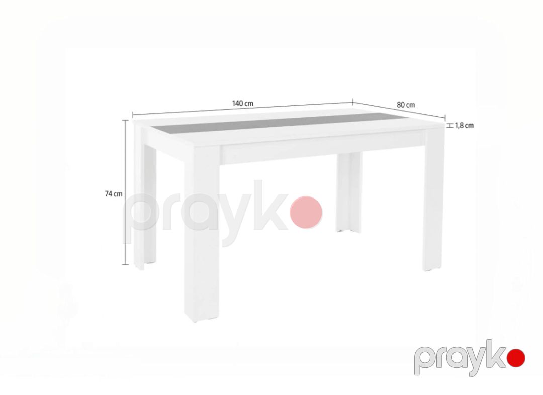 Masa ev_13900404, ağ/antrasit, LDSP/laminat, 80x140x74 sm — Mallar, Bakı (2)