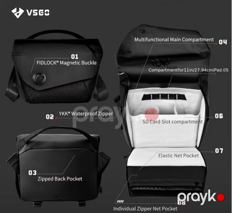 Black Snipe Camera Messenger Bag 6L foto çanta — Bakı