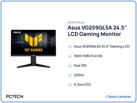 Asus VG259QL5A 24.5" LCD Gaming Monitor (90LM0BK0-B01071) — Bakı