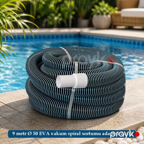 Hovuz üçün vakum spiral xortumu 9 metr 50 mm adaptor daxil — Bakı