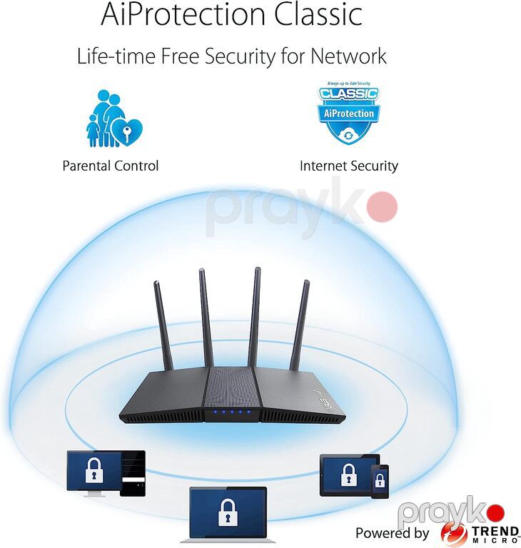 Router "ASUS RT-AX1800S Dual Band Wi-Fi 6 — Şəbəkə və server avadanlığı, Bakı (6)
