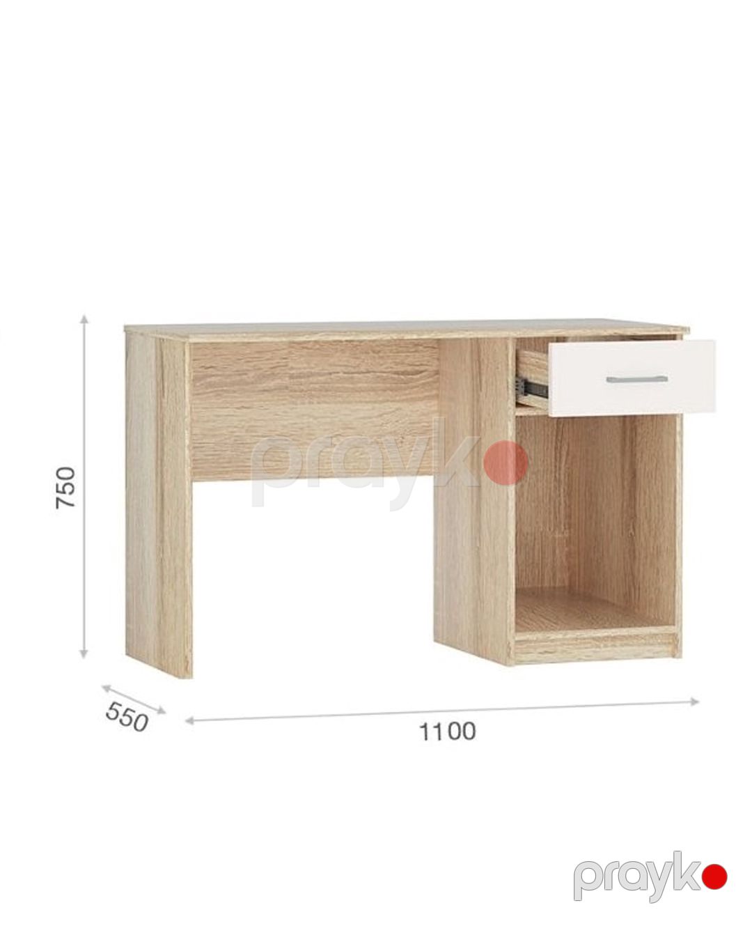 Yazı masası 3563_M3StolVitrWhson, ağ/qəhvəyi, 110x55x75 sm — Mallar, Bakı (2)