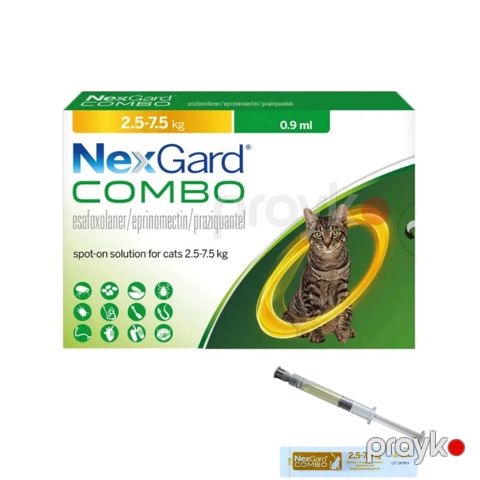 Pişiklər üçün birə və gənəyə qarşı vasitə NexGard Combo, 2.5–7.5 kq, 0.9 ml, 1 əd — Bakı