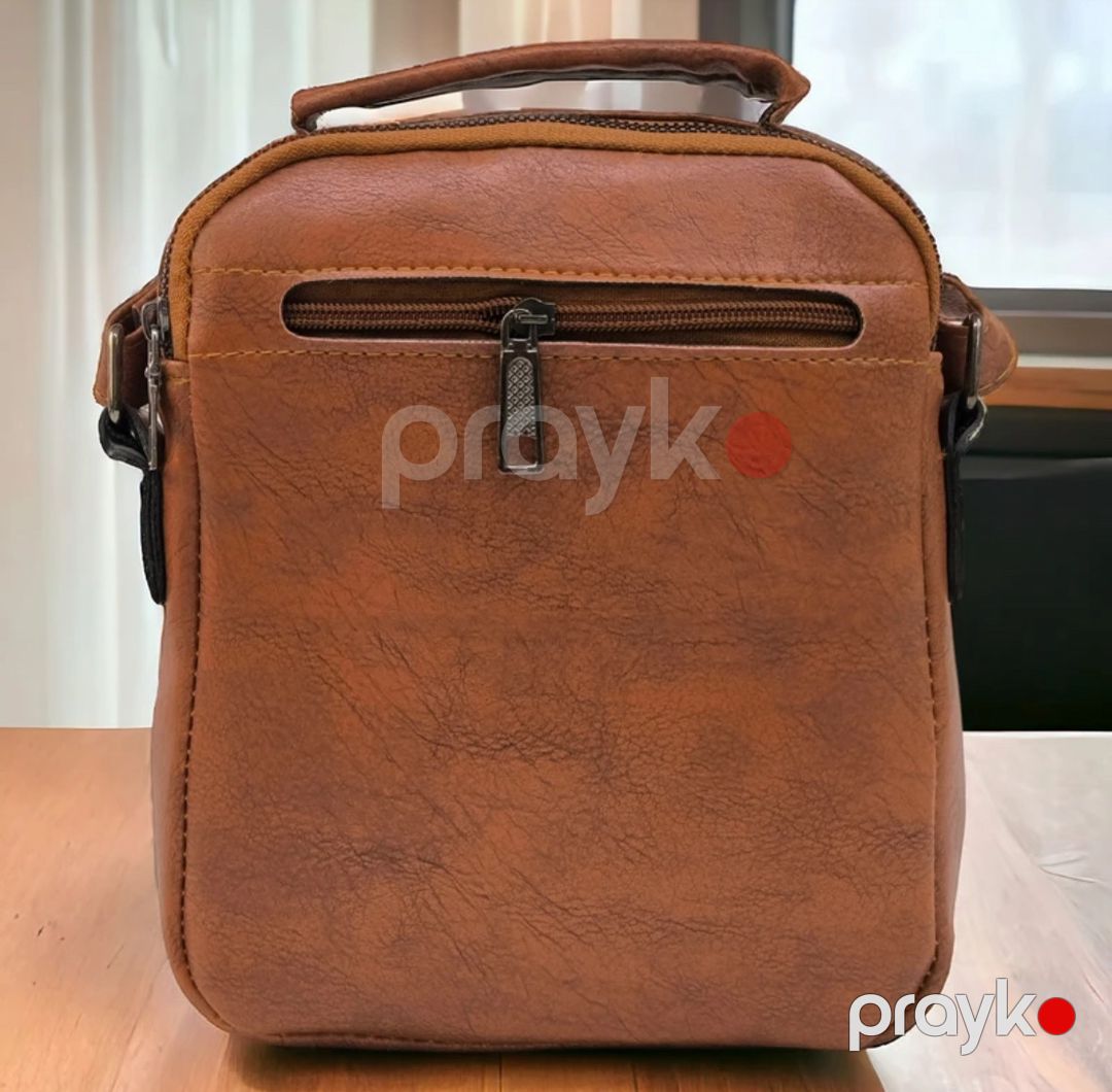 Kişilər üçün çiyin çantası No Brand MM-001, təbii dəri, qəhvəyi — Mallar, Bakı (3)