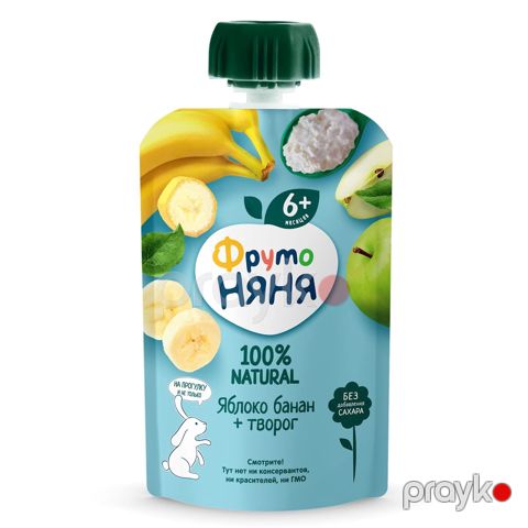 Püre ФрутоНяня Alma, banan, kəsmik, 90 q, 6 aydan — Bakı