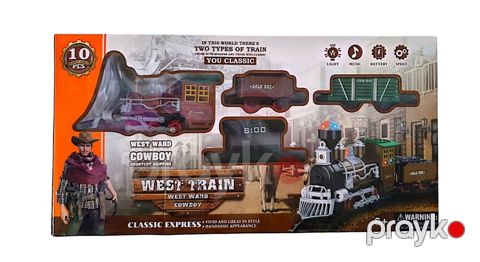 Oyun dəsti West Train 6 yaş, plastik, 74x74 sm, 10 hissə — Bakı