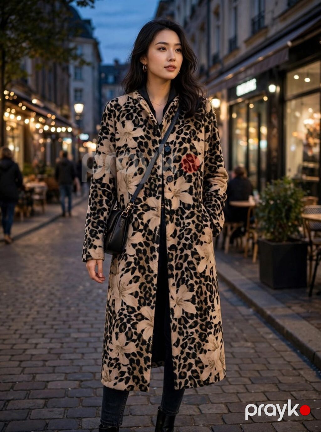 Trenç Plaș Leopard - Çiçəkli Model / 46 ölçü / Cavan xanım üçün — Palto, Bakı (2)